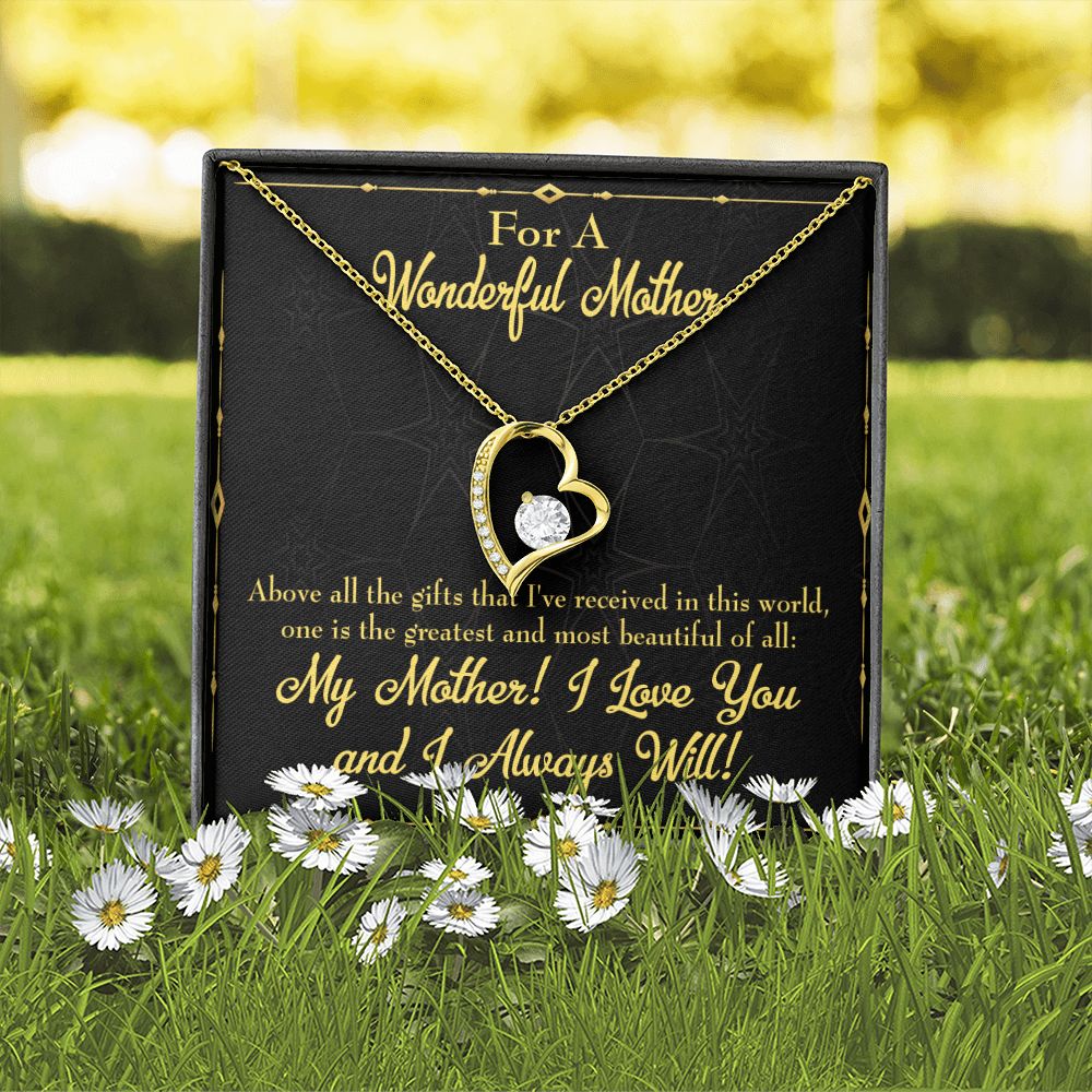 To Mom Above All Gifts Forever Necklace w Message Card-Express Your Love Gifts