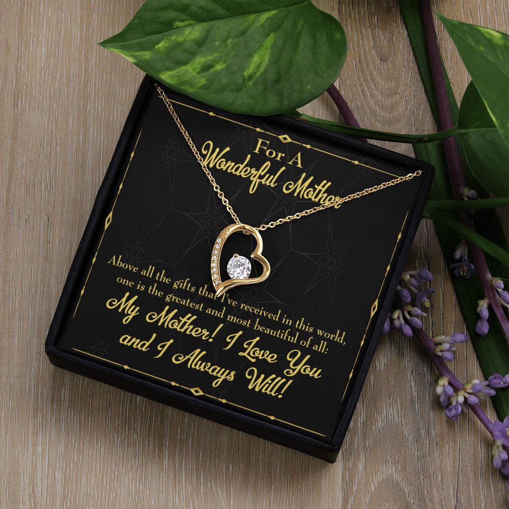 To Mom Above All Gifts Forever Necklace w Message Card-Express Your Love Gifts
