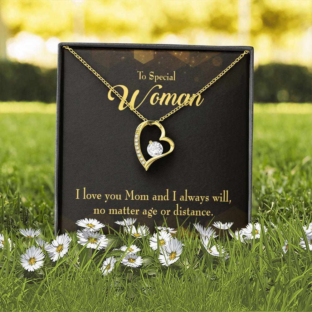 To Mom Age or Distance Forever Necklace w Message Card-Express Your Love Gifts