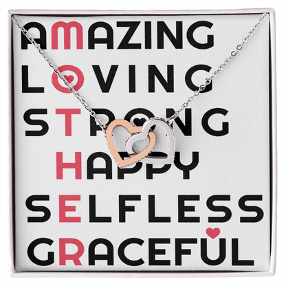 To Mom Amazing_Loving_Strong_Happy_Selfless_Graceful_Design Inseparable Necklace-Express Your Love Gifts
