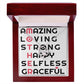 To Mom Amazing Loving Strong Happy Selfless Graceful Forever Necklace w Message Card-Express Your Love Gifts