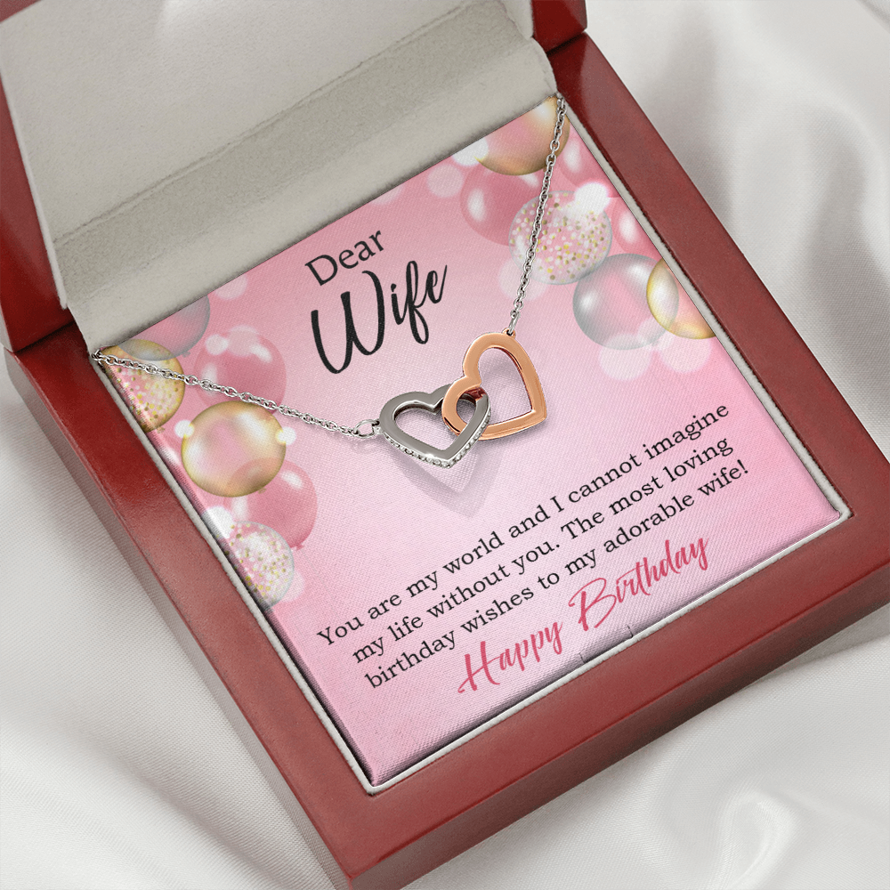 To Mom Birthday Message Adorable Wife! Inseparable Necklace-Express Your Love Gifts