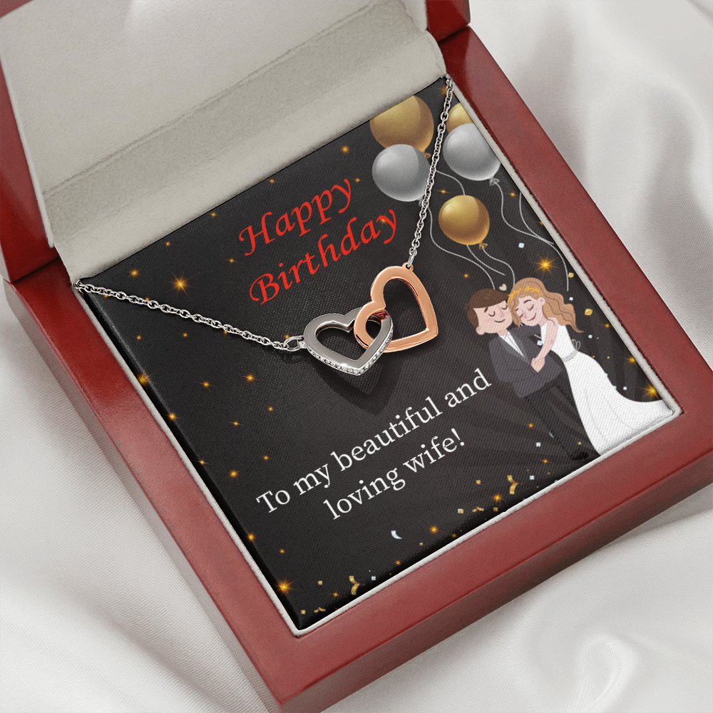 To Mom Birthday Message Beautiful and Loving Wife Inseparable Necklace-Express Your Love Gifts