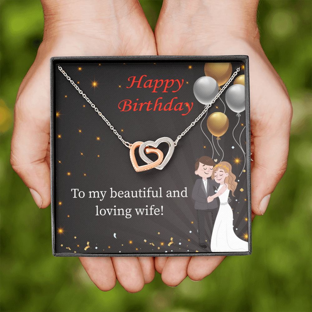 To Mom Birthday Message Beautiful and Loving Wife Inseparable Necklace-Express Your Love Gifts