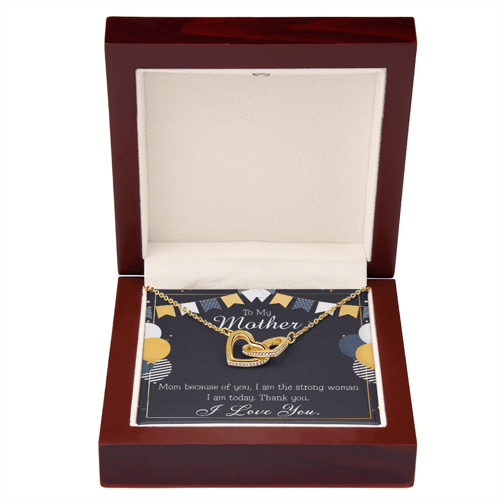 To Mom Birthday Message Because of You Mom Inseparable Necklace-Express Your Love Gifts