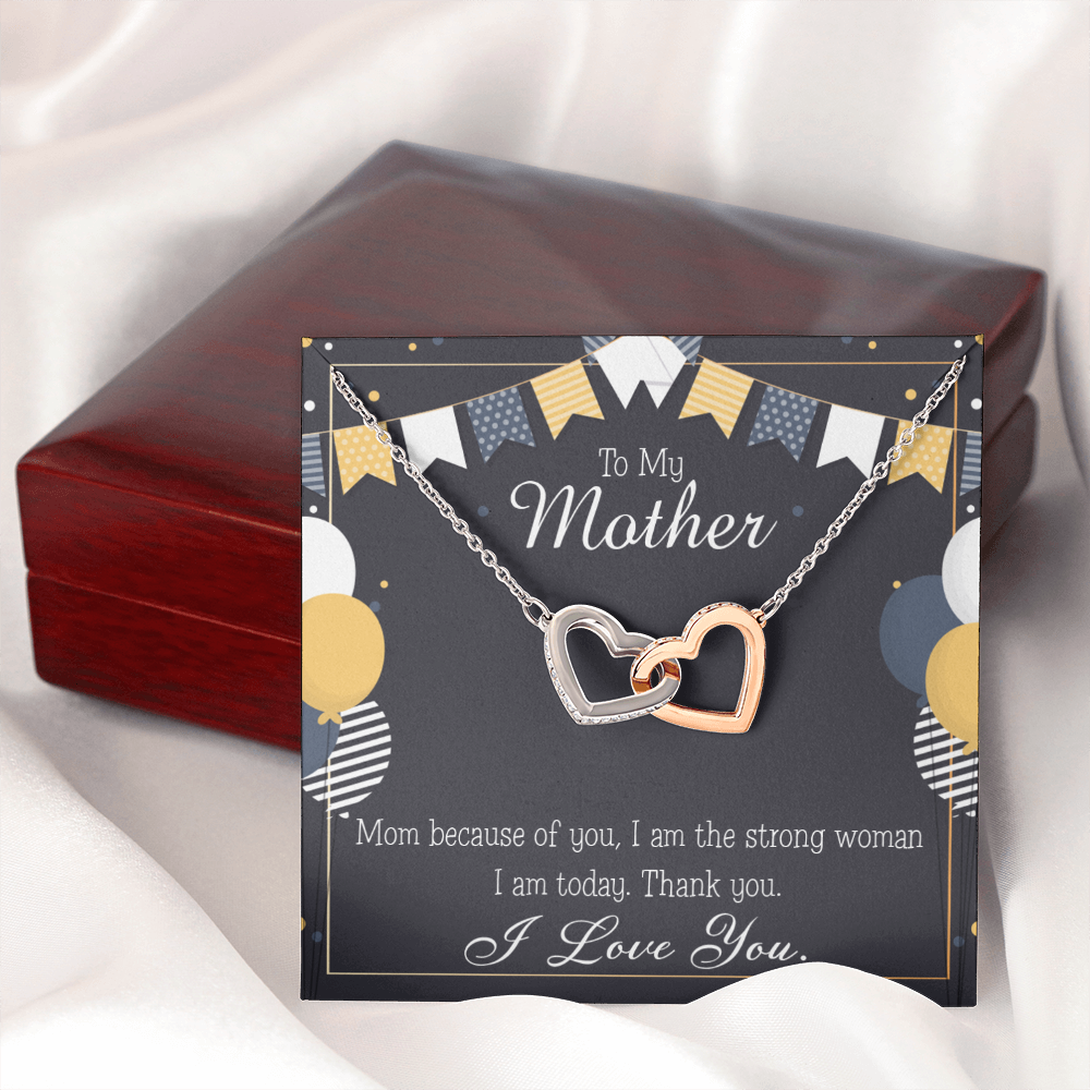 To Mom Birthday Message Because of You Mom Inseparable Necklace-Express Your Love Gifts