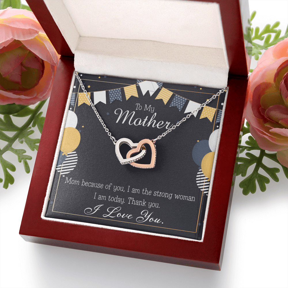 To Mom Birthday Message Because of You Mom Inseparable Necklace-Express Your Love Gifts