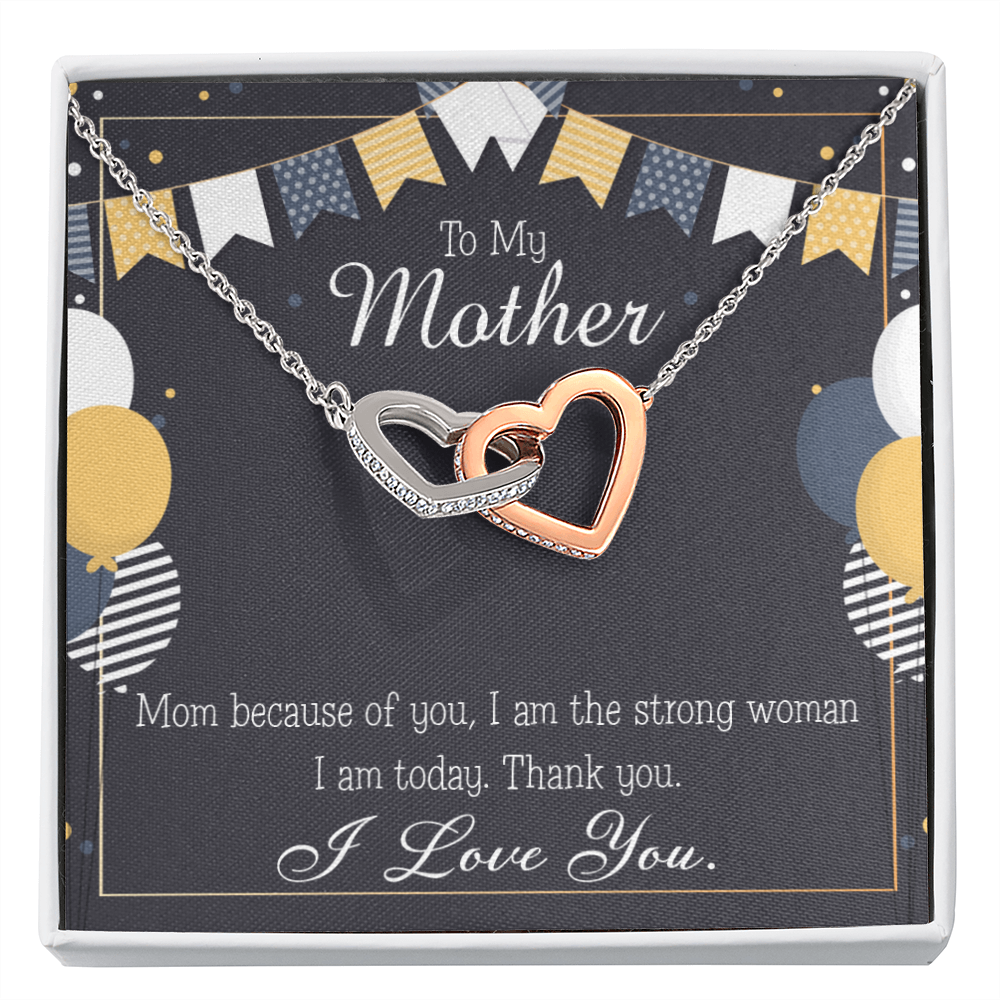 To Mom Birthday Message Because of You Mom Inseparable Necklace-Express Your Love Gifts