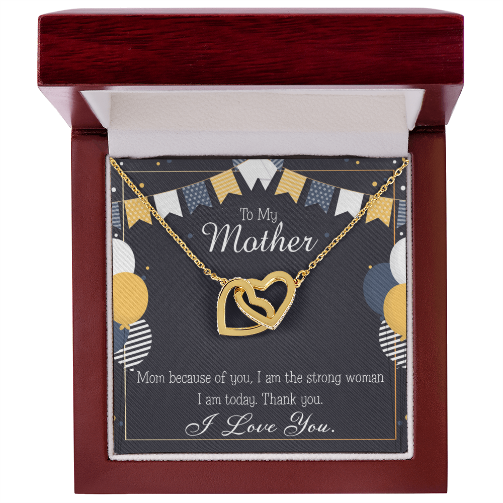 To Mom Birthday Message Because of You Mom Inseparable Necklace-Express Your Love Gifts
