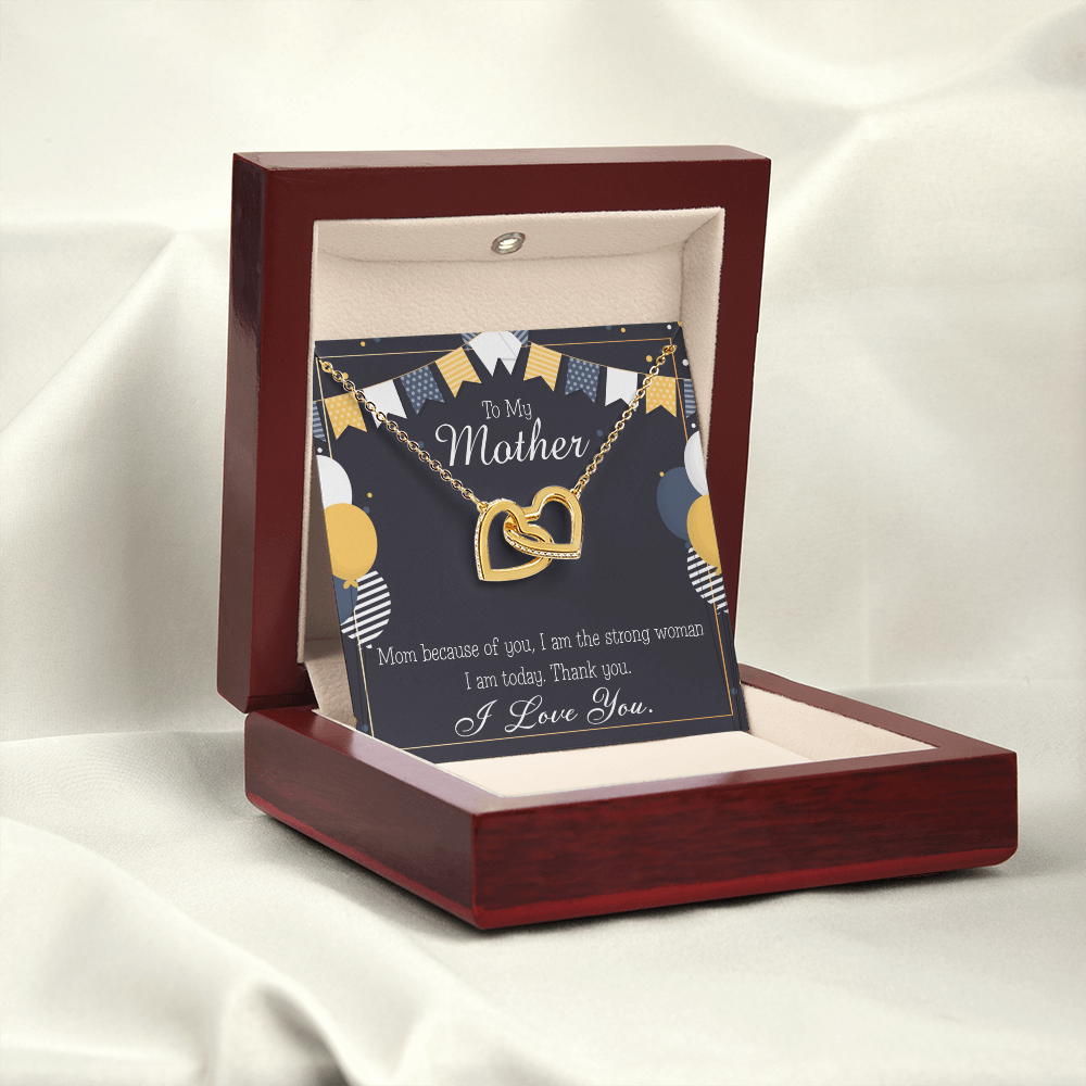 To Mom Birthday Message Because of You Mom Inseparable Necklace-Express Your Love Gifts