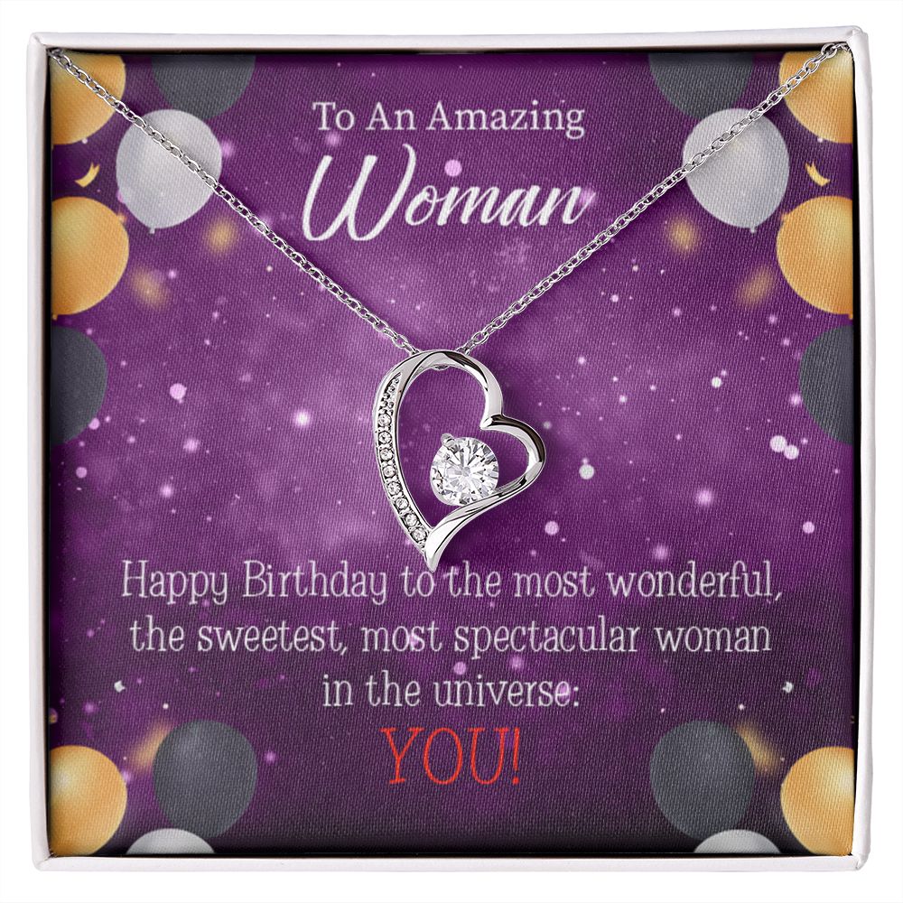 To Mom Birthday Message Best in Universe Forever Necklace w Message Card-Express Your Love Gifts