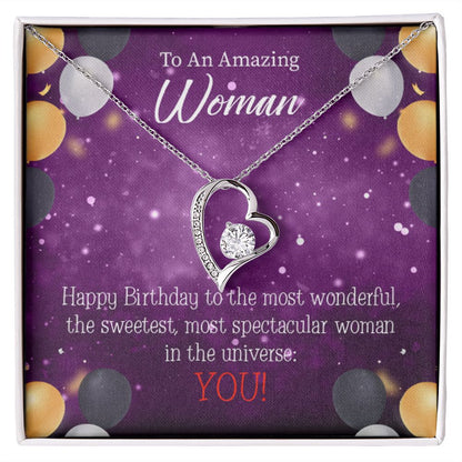 To Mom Birthday Message Best in Universe Forever Necklace w Message Card-Express Your Love Gifts