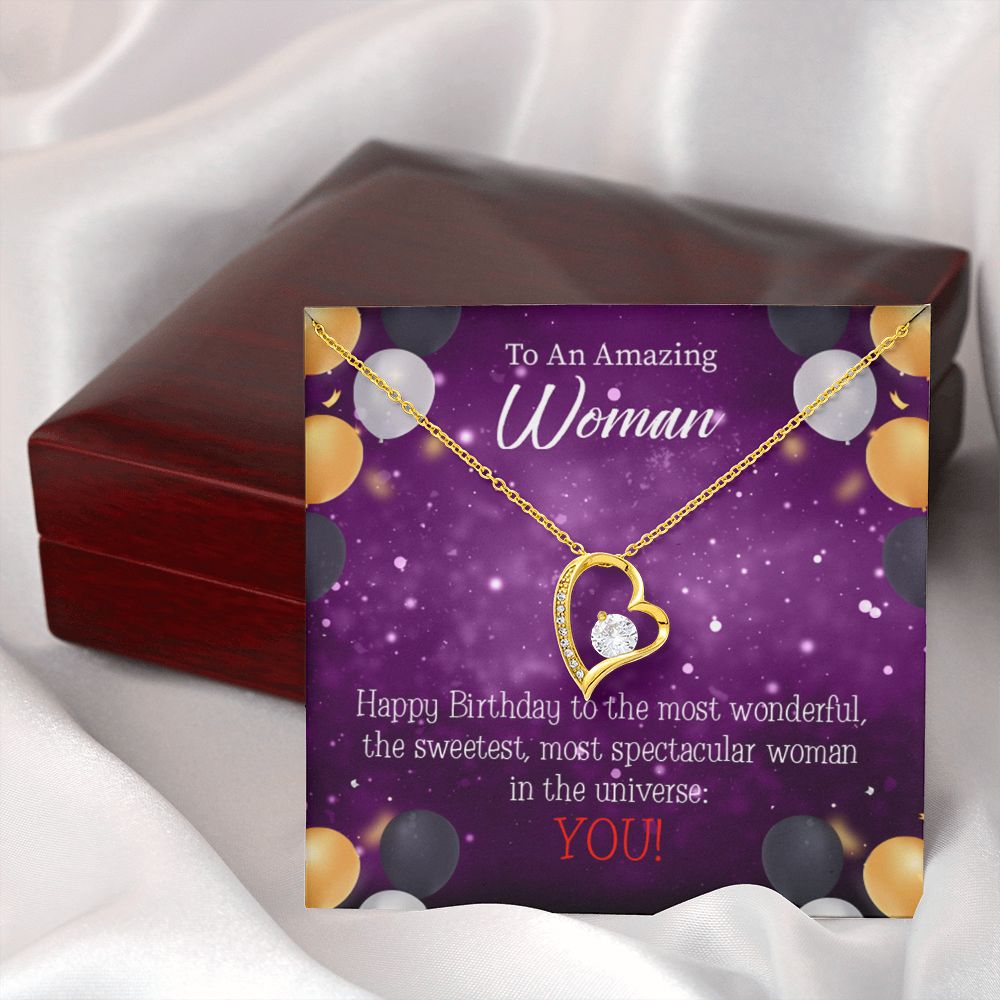 To Mom Birthday Message Best in Universe Forever Necklace w Message Card-Express Your Love Gifts