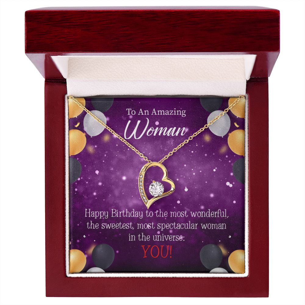 To Mom Birthday Message Best in Universe Forever Necklace w Message Card-Express Your Love Gifts