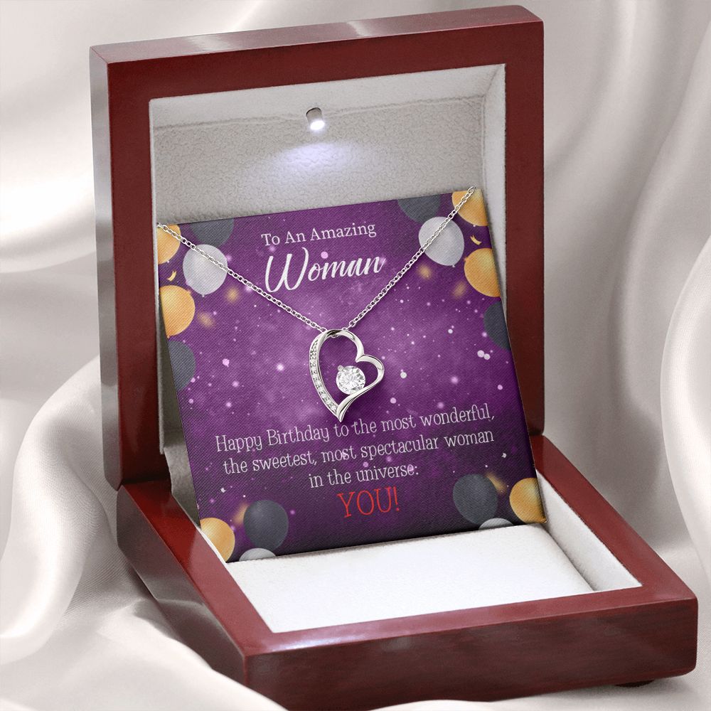 To Mom Birthday Message Best in Universe Forever Necklace w Message Card-Express Your Love Gifts