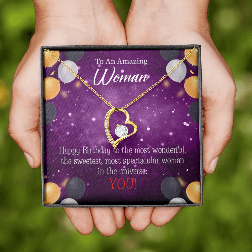 To Mom Birthday Message Best in Universe Forever Necklace w Message Card-Express Your Love Gifts