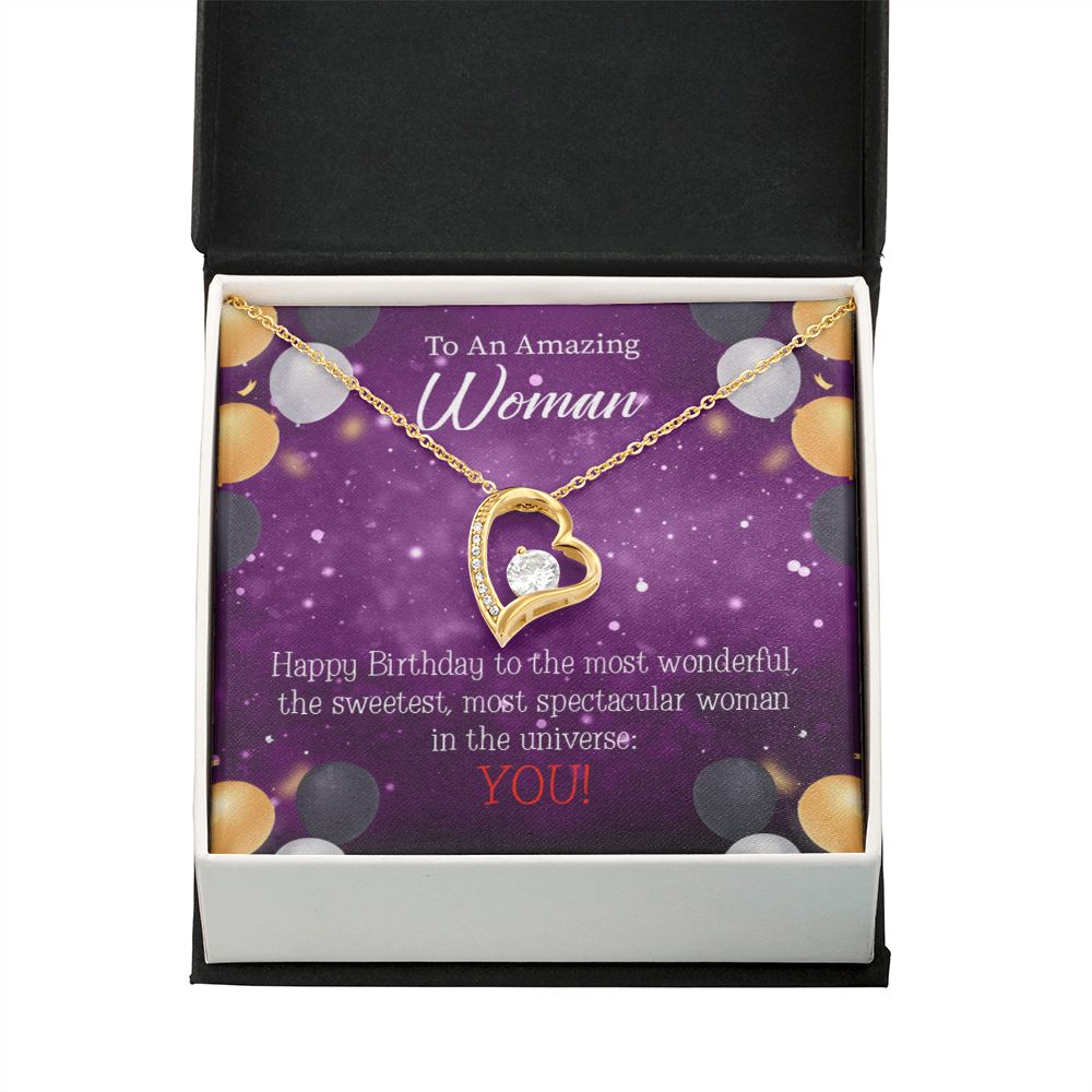 To Mom Birthday Message Best in Universe Forever Necklace w Message Card-Express Your Love Gifts