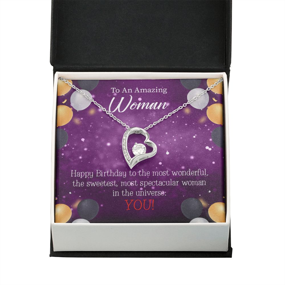 To Mom Birthday Message Best in Universe Forever Necklace w Message Card-Express Your Love Gifts