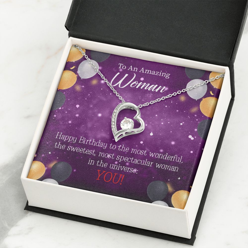 To Mom Birthday Message Best in Universe Forever Necklace w Message Card-Express Your Love Gifts