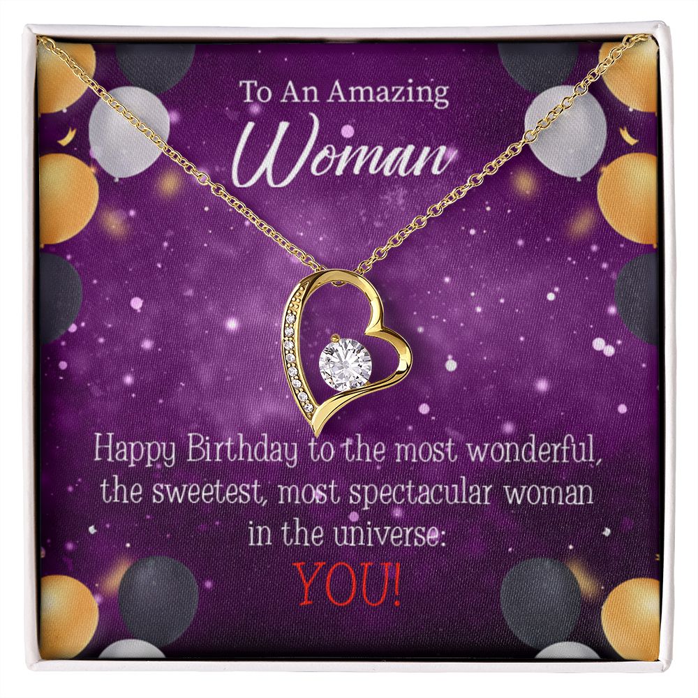 To Mom Birthday Message Best in Universe Forever Necklace w Message Card-Express Your Love Gifts