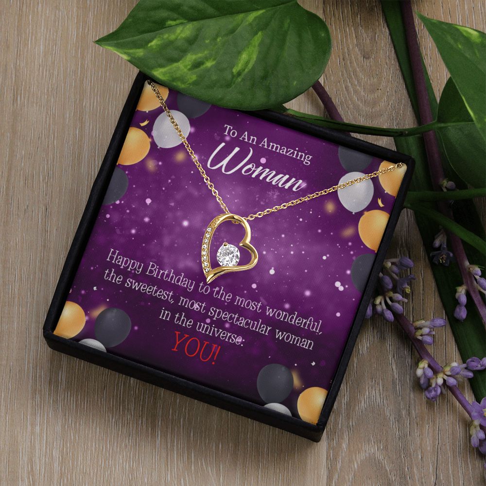 To Mom Birthday Message Best in Universe Forever Necklace w Message Card-Express Your Love Gifts