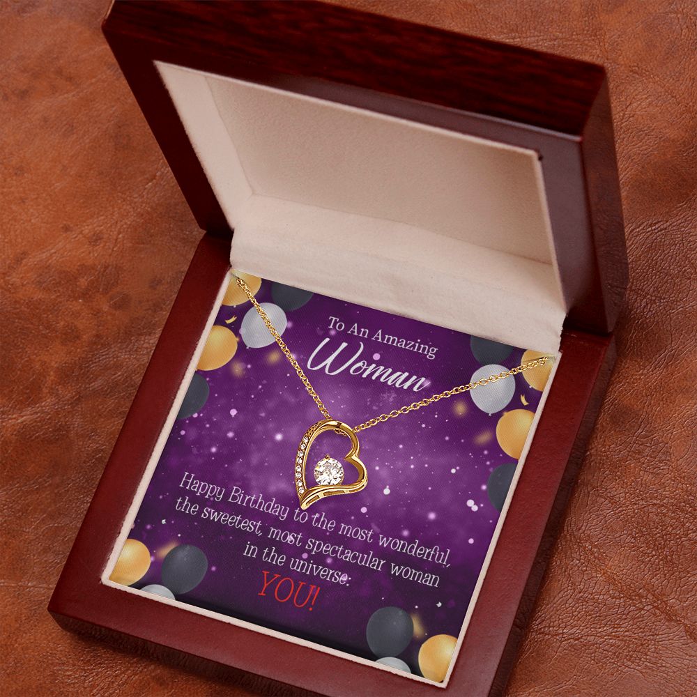 To Mom Birthday Message Best in Universe Forever Necklace w Message Card-Express Your Love Gifts