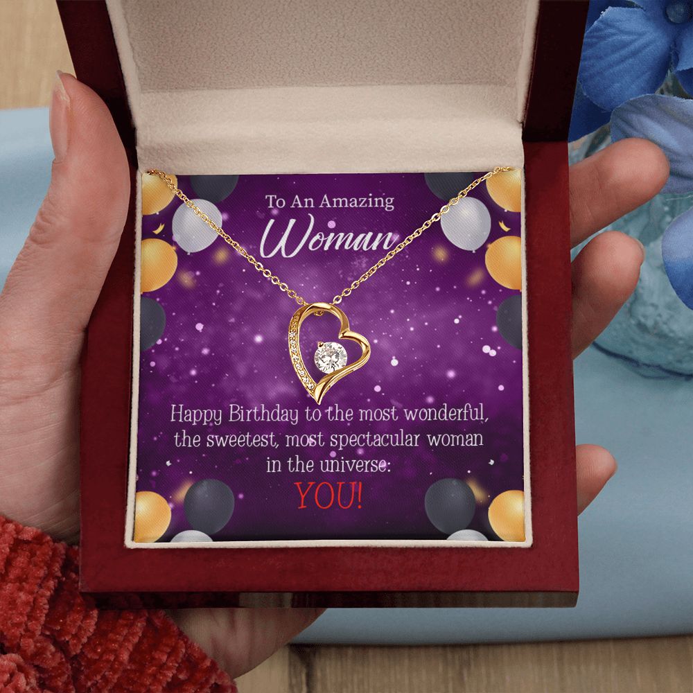 To Mom Birthday Message Best in Universe Forever Necklace w Message Card-Express Your Love Gifts