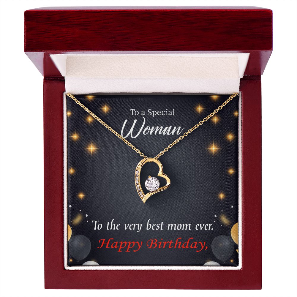 To Mom Birthday Message Best Mom Ever Forever Necklace w Message Card-Express Your Love Gifts