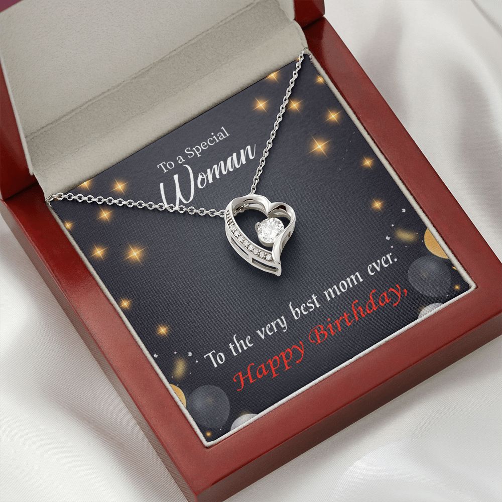 To Mom Birthday Message Best Mom Ever Forever Necklace w Message Card-Express Your Love Gifts