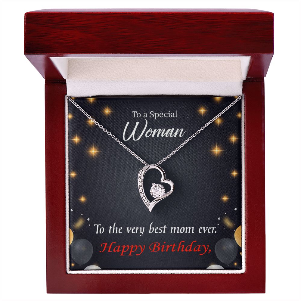 To Mom Birthday Message Best Mom Ever Forever Necklace w Message Card-Express Your Love Gifts
