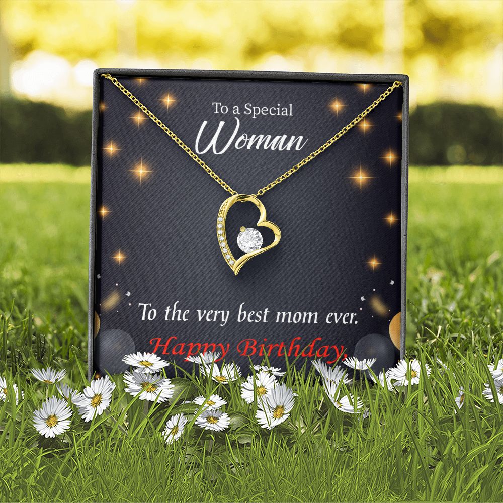 To Mom Birthday Message Best Mom Ever Forever Necklace w Message Card-Express Your Love Gifts