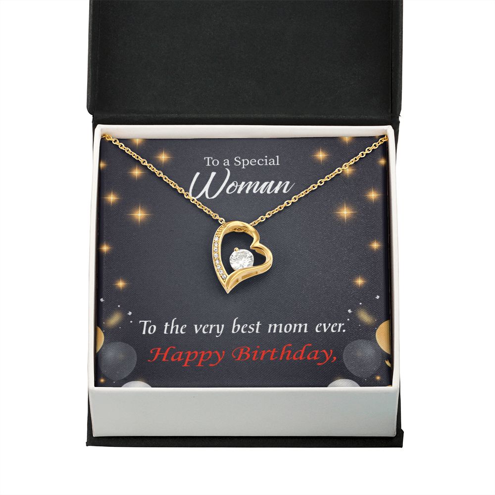 To Mom Birthday Message Best Mom Ever Forever Necklace w Message Card-Express Your Love Gifts