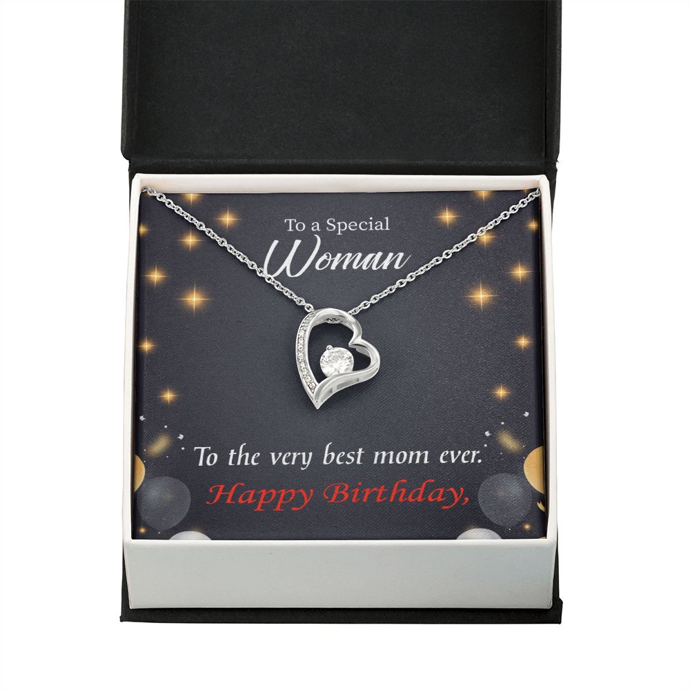 To Mom Birthday Message Best Mom Ever Forever Necklace w Message Card-Express Your Love Gifts