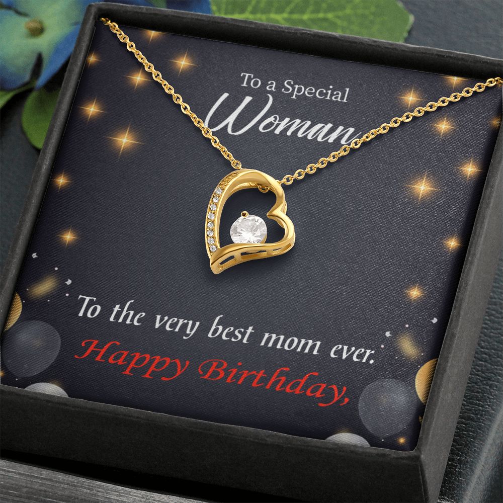 To Mom Birthday Message Best Mom Ever Forever Necklace w Message Card-Express Your Love Gifts