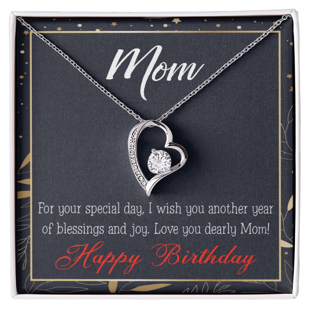 To Mom Birthday Message Blessings and Joy Forever Necklace w Message Card-Express Your Love Gifts