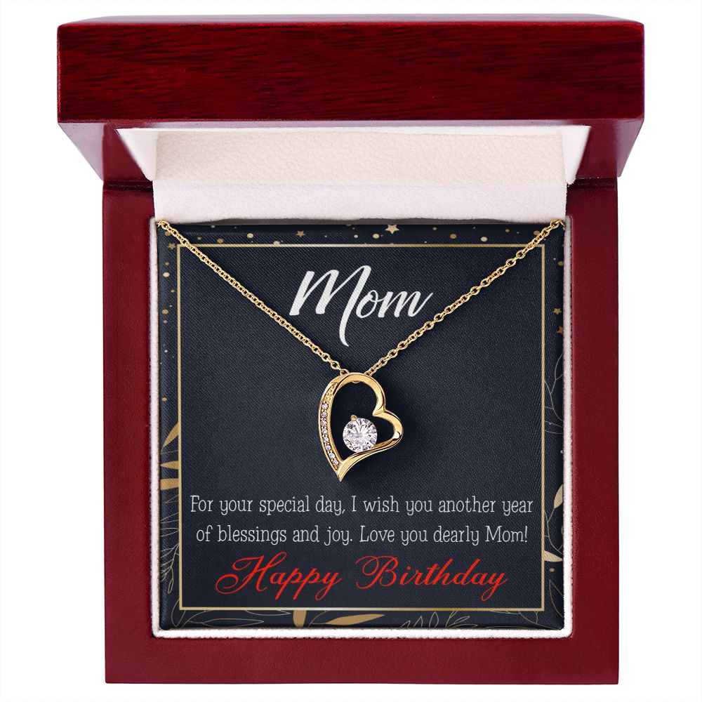 To Mom Birthday Message Blessings and Joy Forever Necklace w Message Card-Express Your Love Gifts
