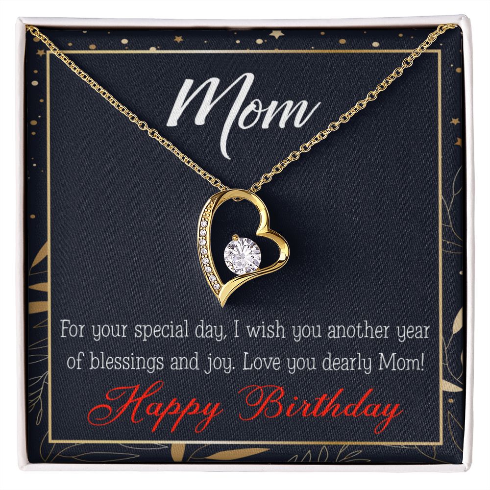 To Mom Birthday Message Blessings and Joy Forever Necklace w Message Card-Express Your Love Gifts