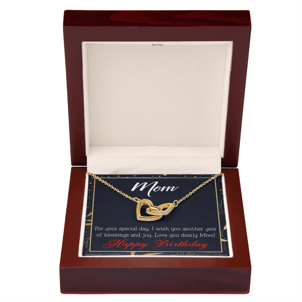To Mom Birthday Message Blessings and Joy Inseparable Necklace-Express Your Love Gifts