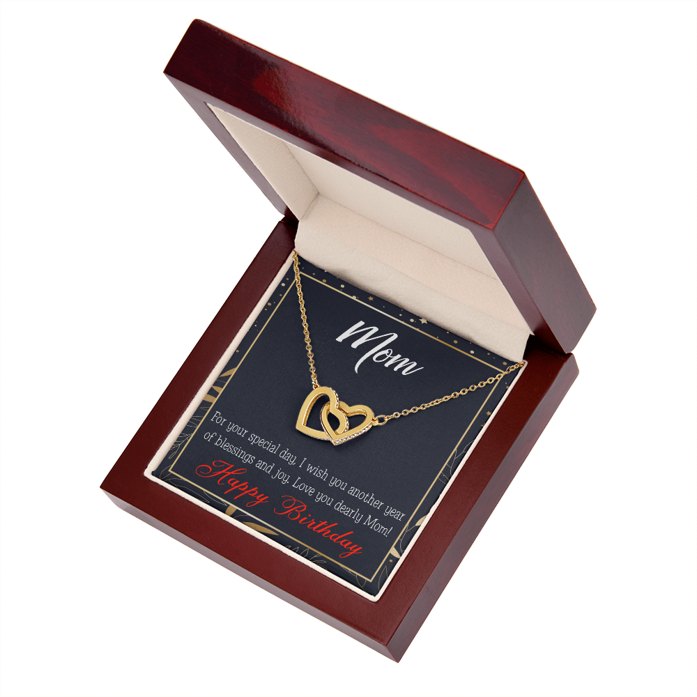 To Mom Birthday Message Blessings and Joy Inseparable Necklace-Express Your Love Gifts