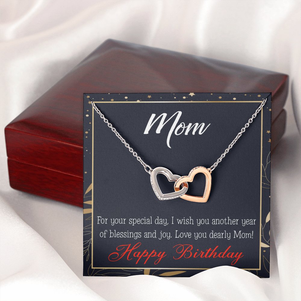 To Mom Birthday Message Blessings and Joy Inseparable Necklace-Express Your Love Gifts