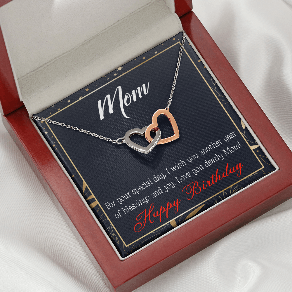 To Mom Birthday Message Blessings and Joy Inseparable Necklace-Express Your Love Gifts