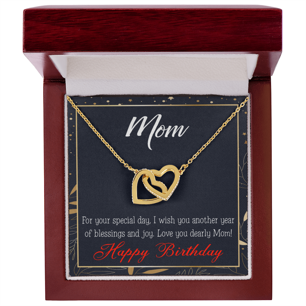 To Mom Birthday Message Blessings and Joy Inseparable Necklace-Express Your Love Gifts