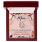 To Mom Birthday Message Home is Mom Forever Necklace w Message Card-Express Your Love Gifts