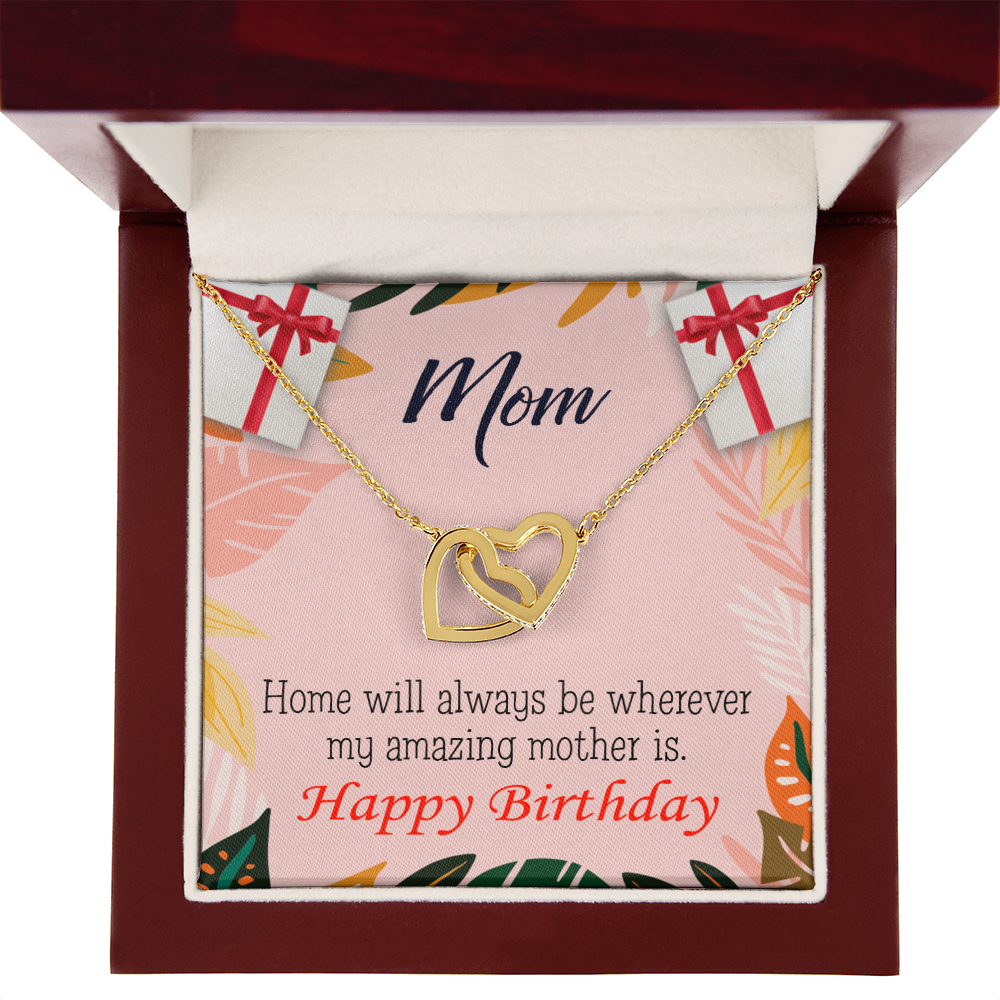 To Mom Birthday Message Home is Mom Inseparable Necklace-Express Your Love Gifts