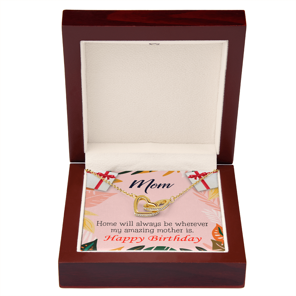 To Mom Birthday Message Home is Mom Inseparable Necklace-Express Your Love Gifts