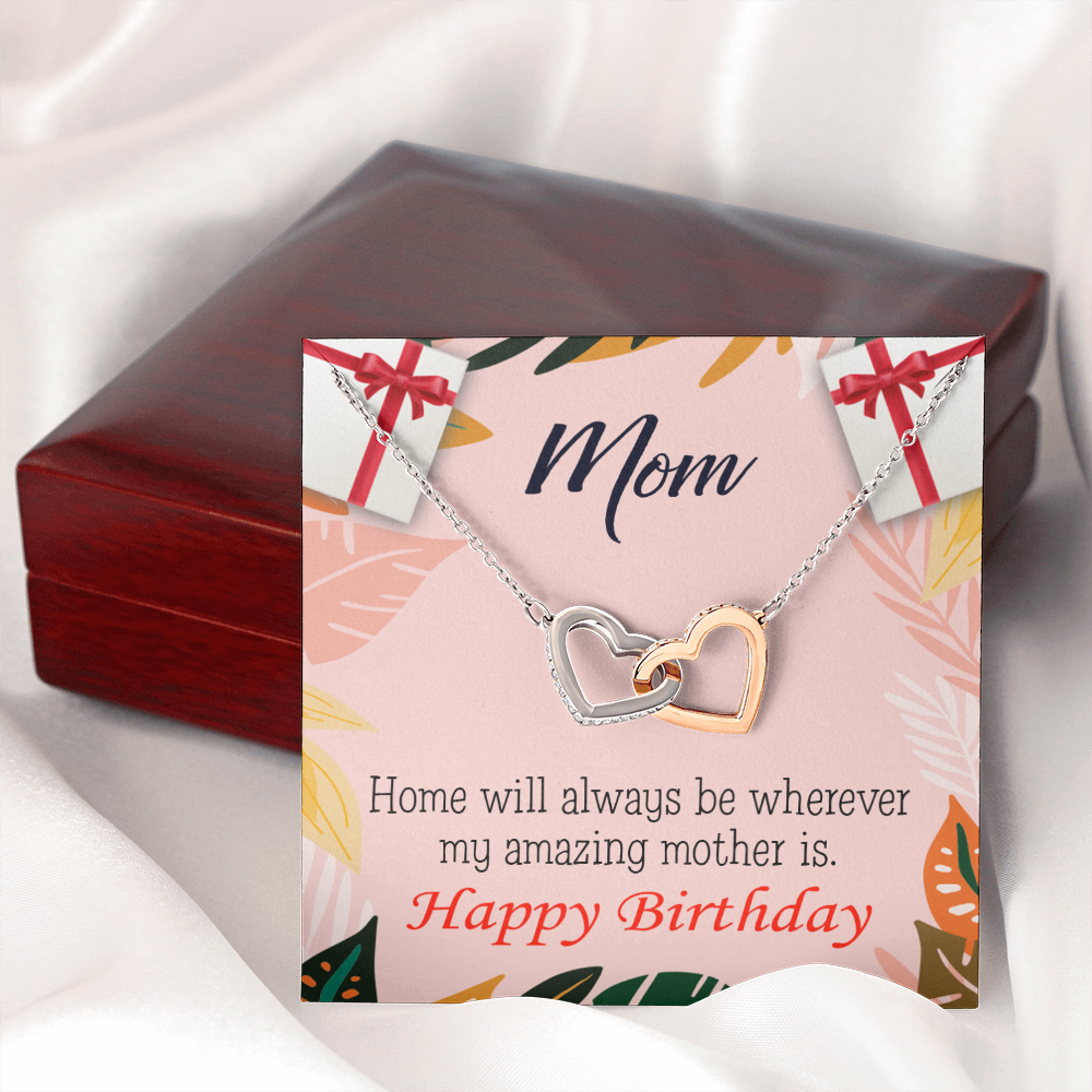 To Mom Birthday Message Home is Mom Inseparable Necklace-Express Your Love Gifts