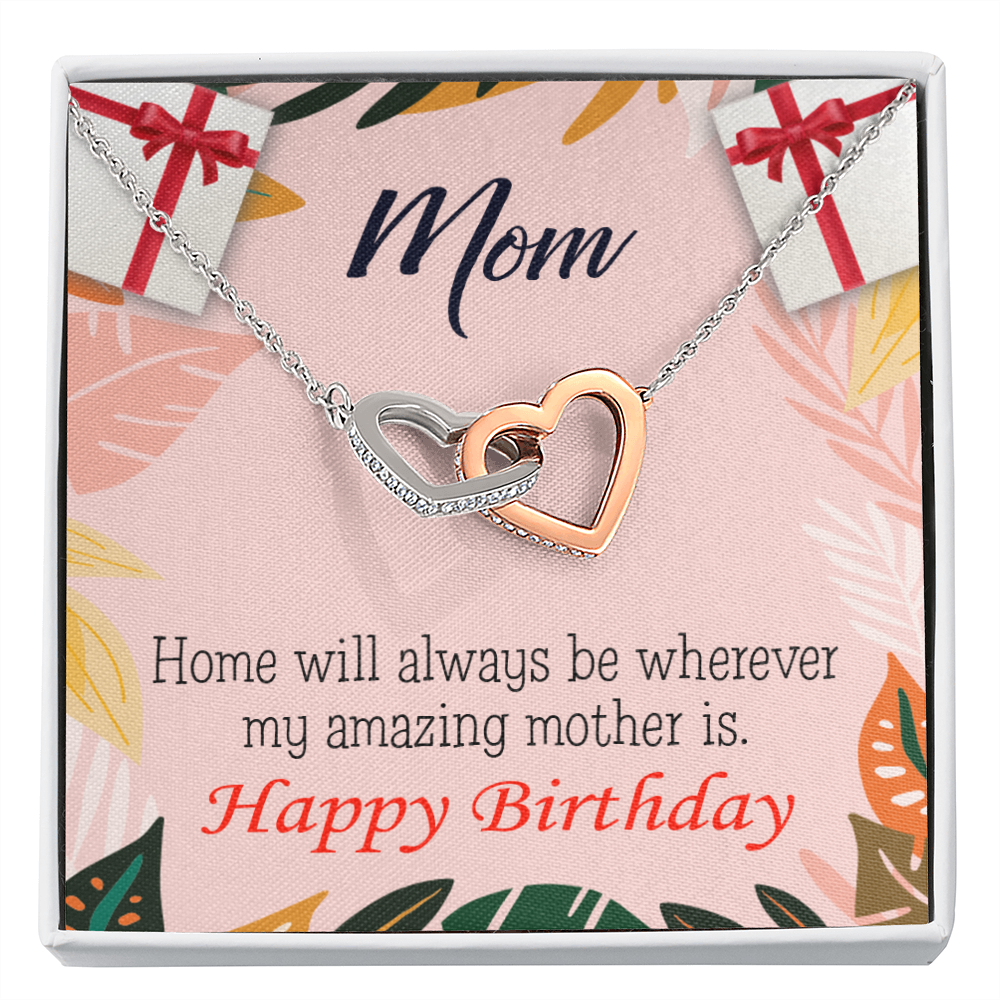 To Mom Birthday Message Home is Mom Inseparable Necklace-Express Your Love Gifts