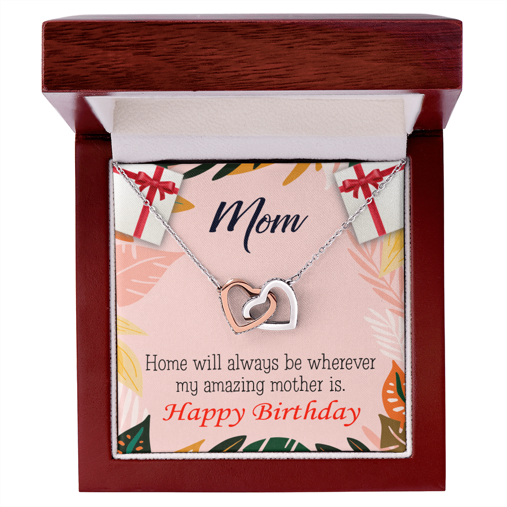 To Mom Birthday Message Home is Mom Inseparable Necklace-Express Your Love Gifts