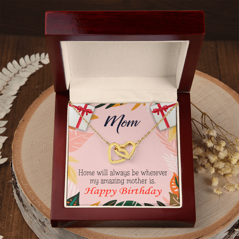 To Mom Birthday Message Home is Mom Inseparable Necklace-Express Your Love Gifts