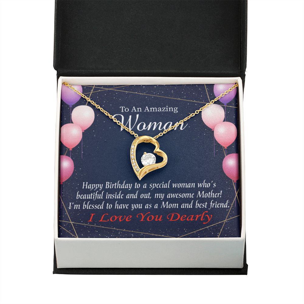 To Mom Birthday Message Mom and Best Friend Forever Necklace w Message Card-Express Your Love Gifts
